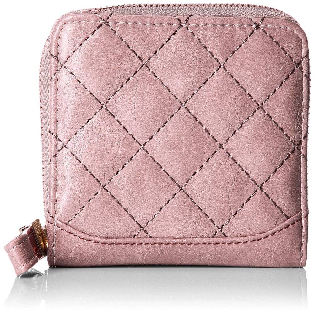 Aimon 99FEPJ-003-PK-FF Women's Bi-Fold Wallet, Mini Wallet, Leather, Coin Purse, Card Slots, Compact, Pink, One Size