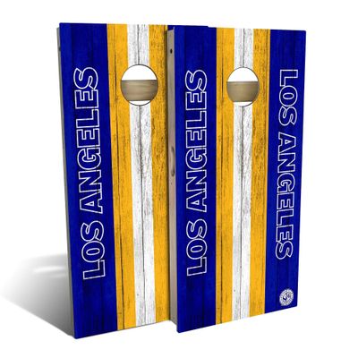 Skip's Garage Los Angeles Themed #4 Cornhole Set - Premium 2x4 (Corn Bags) - Include Hole Lights