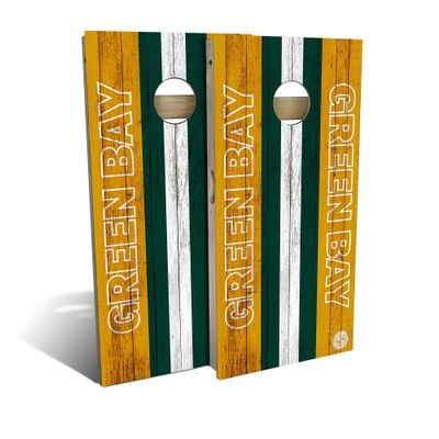 Skip's Garage Green Bay Themed Cornhole Set - Premium 2x4 (Weather Bags) - NO Accessories