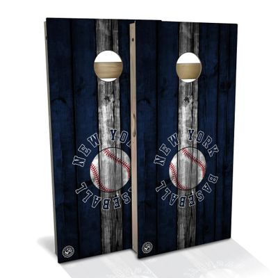 Skip's Garage New York #3 Themed Cornhole Set - Premium 2x4 (Corn Bags) - Include Case + Hole Lights