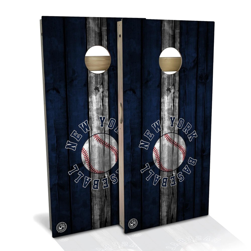 Skip's Garage New York #3 Themed Cornhole Set - Premium 2x4 (Corn Bags) - Include Case + Hole Lights