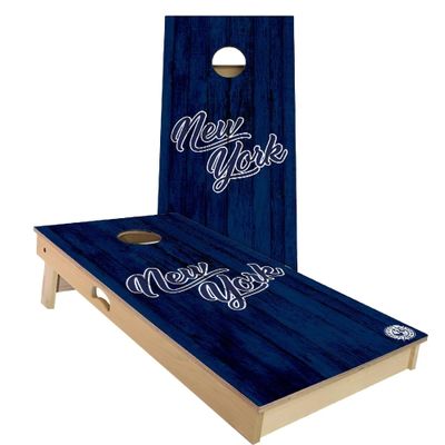 Skip's Garage New York Vintage #5 Themed Cornhole Set - Premium 2x4 (Weather Bags) - Include Case + Hole + Edge