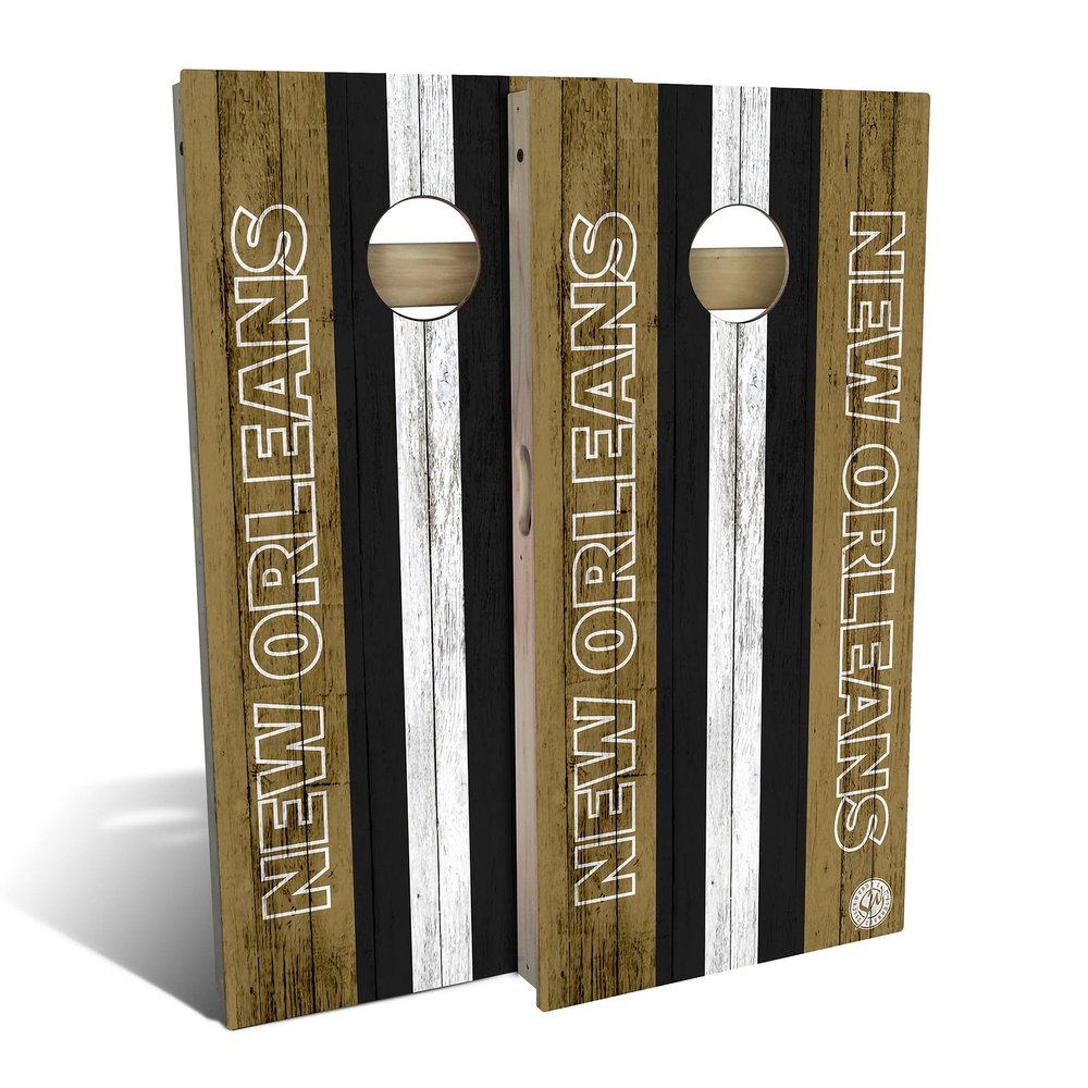 Skip's Garage New Orleans Themed Cornhole Set - Premium 2x4 (Weather Bags) - Include Carry Case