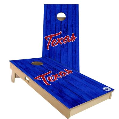 Skip's Garage Texas Vintage Themed Cornhole Set - Premium 2x4 (Corn Bags) - Include Hole + Edge Lights