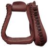 Showman Leather Covered Western Stirrups view 1