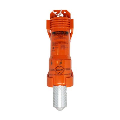 ACR SM3 Lifebuoy Self-Igniting Marker Light, USCG, SOLAS, and MED approved, is a direct replacement for the SM2, ensuring reliable visibility in emergency situations.