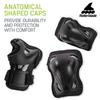 Rollerblade Skate Gear 3 Pack Protective Gear, Knee Pads, Elbow Pads and Wrist Guards, Inline Skating, Multi Sport Protection, Unisex, Black, L view 3