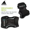 Rollerblade Skate Gear 3 Pack Protective Gear, Knee Pads, Elbow Pads and Wrist Guards, Inline Skating, Multi Sport Protection, Unisex, Black, L view 4