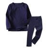 JWWN Toddler Boys Girls Long Johns Thermal Underwear Set 2PC Crewneck Tops and Bottom Kids Pajamas Warm Jammies,(NavyBlue,5T) view 1