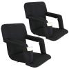 Athena Supply Company ASC 2 PCS Stadium Seat Cushion | Black Wide with 5 Reclining Positions view 1