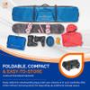 EQ SPORT Snowboard Bag with Wheels - Fully Padded & Waterproof Rolling Snowboard Bag for Air Travel, Boot Bag Included - Fits 2 Boards - Heavy-Duty YKK Zippers - Storage for Snow Gears - Blue, 168cm view 4