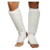 Cloth Shin & Instep Guard Taekwondo, Martial Arts, MMA Foot Protective Gear Protector for Sparring (Black/White; Child Small to Adult XL) (White, Small) view 1