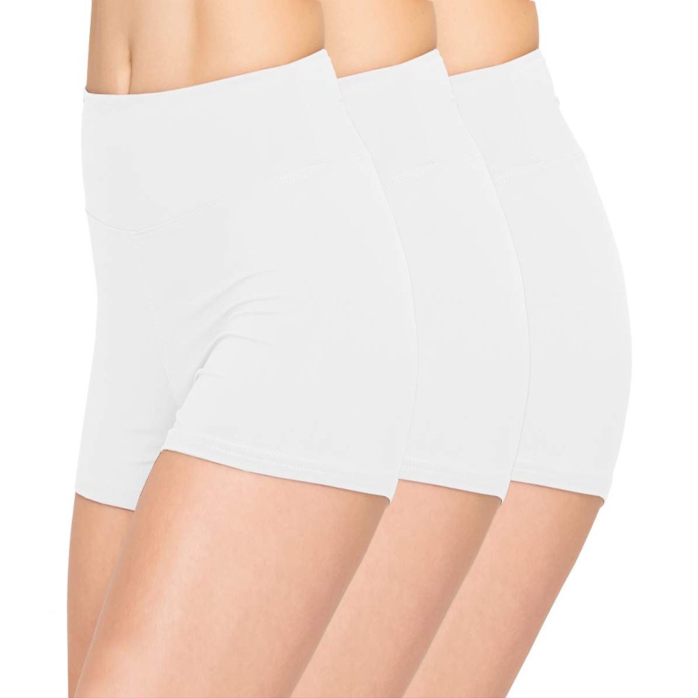 ALWAYS Women Boyshort Underwear Panties - Soft Stretch Boxer Brief Yoga Shorts 3 Pack White Small
