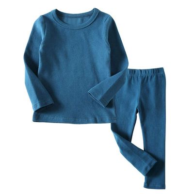 JWWN Toddler Boys Girls Long Johns Thermal Underwear Set 2PC Crewneck Tops and Bottom Kids Pajamas Warm Jammies,(Blue,5T)