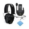 Walker's Razor Slim Electronic Shooting Muff (Kryptek Camo) Bundle with Walkie Talkie, Shooting Glasses, and Cleaning Cloth (4 Items) view 1