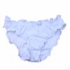 Malinsa Women's Ruffle Wavy Bikini Bottom Low Rise Hipster Allure Swimsuit (White, S) view 1