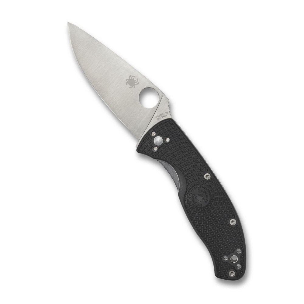 Spyderco Tenacious Lightweight Folding Pocket Knife with 3.3" 8Cr13MoV Steel Blade and FRN Handle - EDC Knife for Men and Women, Perfect for Hunting, Tactical, Camping, Survival - PlainEdge - C122PBK