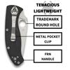Spyderco Tenacious Lightweight Folding Pocket Knife with 3.3" 8Cr13MoV Steel Blade and FRN Handle - EDC Knife for Men and Women, Perfect for Hunting, Tactical, Camping, Survival - PlainEdge - C122PBK view 4