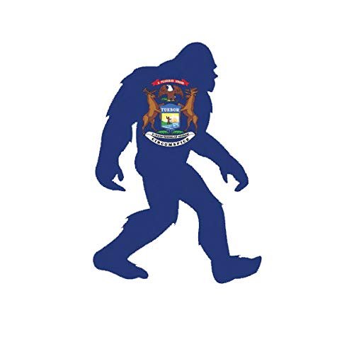 EW Designs Michigan Bigfoot Sticker Decal Vinyl MI Big Foot Sasquatch yeti Bumper Sticker Vinyl Sticker Car Truck Decal 5"