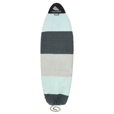 Tidal Wake TAG-IT 60" Round Nose Surf & Wake Board Sock - Soft Wakesurf/Wakeboard Bag with Built-in Name Tab, Customizable Wake Surfboard/Wakeboard Cover Protects Your Board - Sea Foam Green & Gray