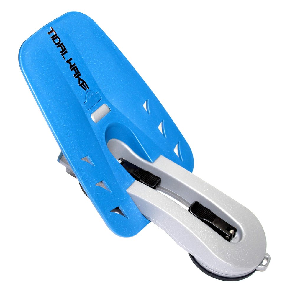 Tidal Wake XLR8 Wake Surf Shaper | Wake Surfing Wave Maker Solution | Wakesurf Creator | Wake Generator for Best Wavesurf Waves & It Floats | Compact Storage Tote (Silver/Blue)