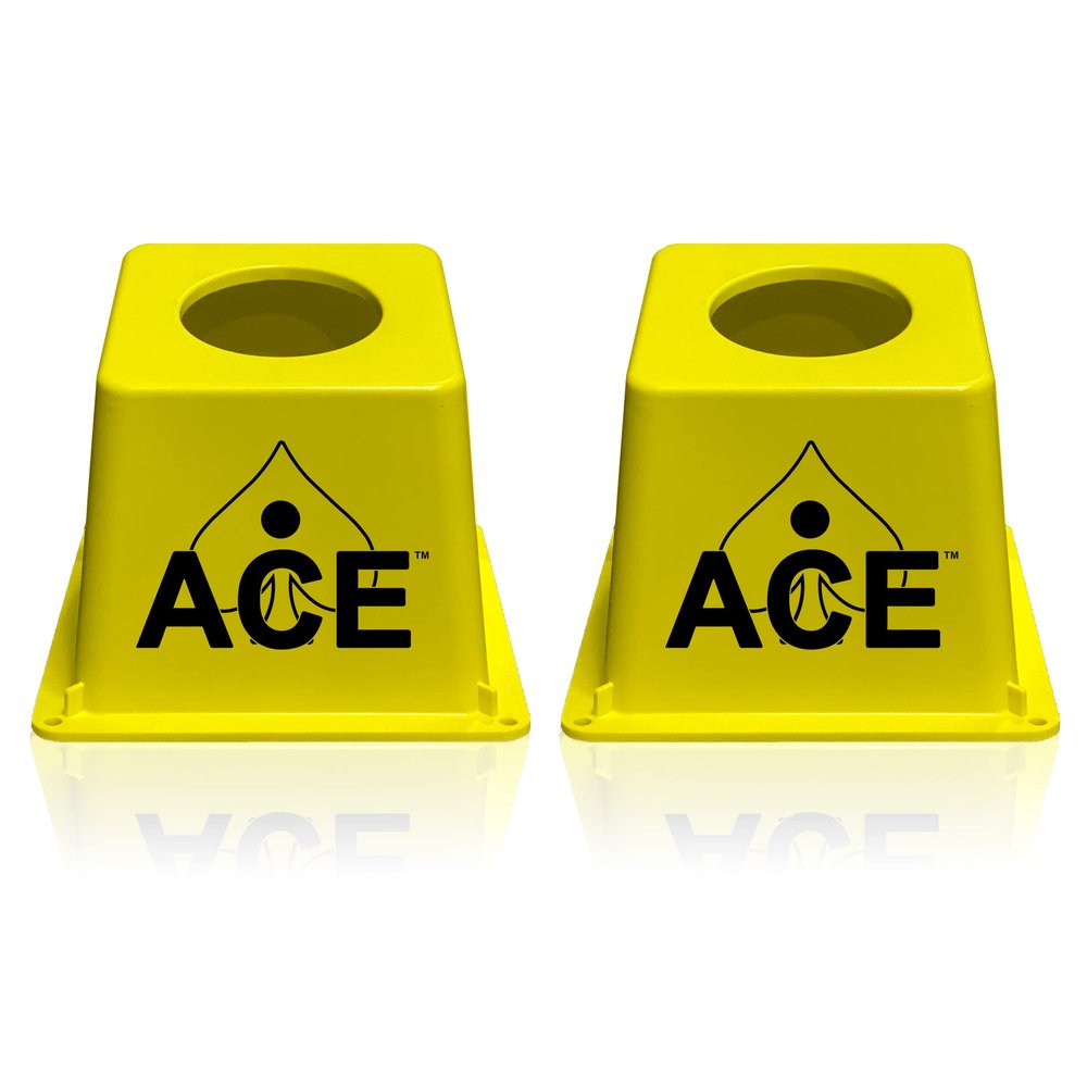 CornholeAce Cornhole Airmail Box Set - Yellow - Includes 2 Airmail Boxes - Perfect for Cornhole Training and Practice