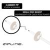 Zipline Podium 14.0 K Downhill Ski Poles - Graphite Kevlar Carbon Composite, Ultra Lightweight, Vibration Dampening, Dual Density Grip, Used by Pro Athletes (White Carbon, 42" in./107 cm) view 4