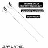 Zipline Podium 14.0 K Downhill Ski Poles - Graphite Kevlar Carbon Composite, Ultra Lightweight, Vibration Dampening, Dual Density Grip, Used by Pro Athletes (White Carbon, 38" in./96 cm) view 3