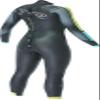 TYR HCATF6A766M/L Womens Cat 2 Wetsuit Black/Yellow/Turq M/L view 2