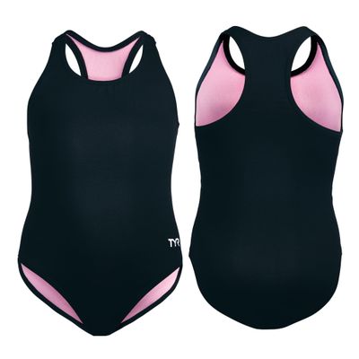 TYR Durafast Lite Ella Maxfit Girls' One Piece Swimsuit - Active Swimwear Designed for Durability and Comfort - Durfast Lite Fabric, UPF 50+, Fully Lined - Navy, 2