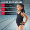 TYR Durafast Lite Ella Maxfit Girls' One Piece Swimsuit - Active Swimwear Designed for Durability and Comfort - Durfast Lite Fabric, UPF 50+, Fully Lined - Navy, 2 view 2