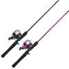 Zebco 33 Spincast Reel and Fishing Rod Combos (2-Pack), 5-Foot 6-Inch 2-Piece Fiberglass Rods with EVA Handle, Quickset Anti-Reverse Fishing Reels with Bite Alert, 1-Pink, 1-Black view 1