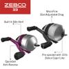 Zebco 33 Spincast Reel and Fishing Rod Combos (2-Pack), 5-Foot 6-Inch 2-Piece Fiberglass Rods with EVA Handle, Quickset Anti-Reverse Fishing Reels with Bite Alert, 1-Pink, 1-Black view 4