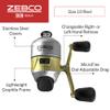 Zebco 33 Gold Micro Spincast Fishing Reel, Size 10 Reel, Changeable Right- or Left-Hand Retrieve, Durable All-Metal Gears, Pre-Spooled with 4-Pound Zebco Cajun Line, Silver/Gold (Clam Packaging) view 2