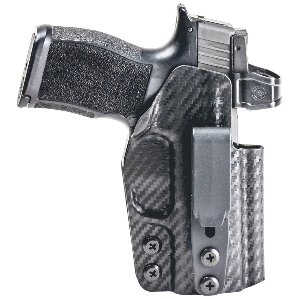 Rounded Tuckable IWB Holster Fits: Glock 43 43X Holster - RH - Carbon Fiber Black Kydex - Concealment Express - American Made