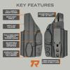 Rounded Tuckable IWB Holster Fits: Glock 43 43X Holster - RH - Carbon Fiber Black Kydex - Concealment Express - American Made view 3