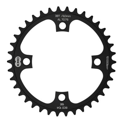 KMC Unisex  Adult's Kettenblatt Chain Ring for E-Bike 38 Teeth Black Anodised 1/2x1/8 SB-Package