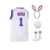 Bugs 1 Space Men's Movie Jersey Basketball Jersey with Head Hoop & Socks White S view 1