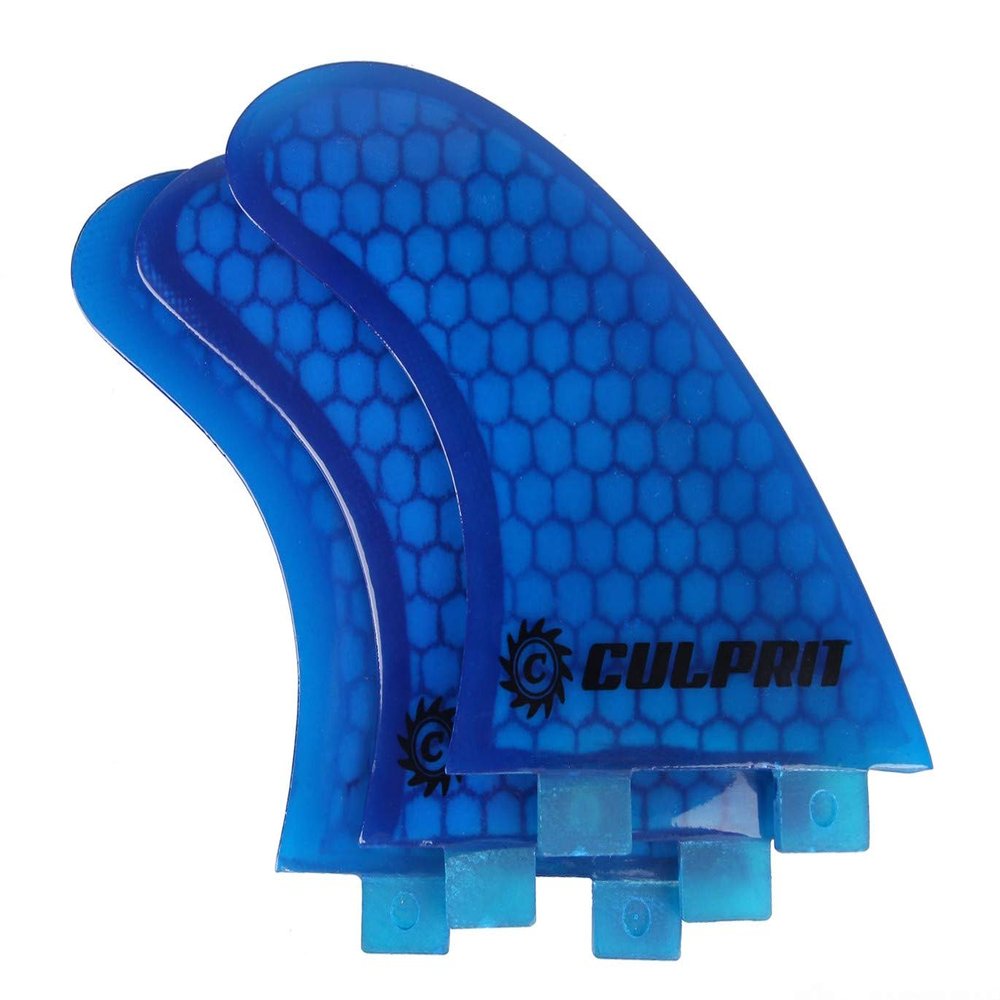 Culprit Surf Honeycomb RTM FCS M3 Style Thruster Surfboard Fins - Blue - C2
