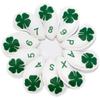 Golf Iron Covers,Golf Iron Head Covers Leather Golf Iron Covers Set 10pcs Golf Iron Headcovers,Lucky Clover Golf Club Head Covers for Iron with Magic Tape Fit All Brands Titleist,Callaway,Ping (White) view 1