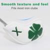 Golf Iron Covers,Golf Iron Head Covers Leather Golf Iron Covers Set 10pcs Golf Iron Headcovers,Lucky Clover Golf Club Head Covers for Iron with Magic Tape Fit All Brands Titleist,Callaway,Ping (White) view 4