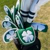 Barudan Golf Green White Shamrock Golf Headcover Head Covers Magnetic Mallet Putter Club Cover Protector Synthetic Leather Well Made for Odyssey 2ball Putters,Scotty Cameron,Tayormade,Ping view 2