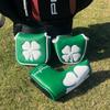 Barudan Golf Green White Shamrock Golf Headcover Head Covers Magnetic Mallet Putter Club Cover Protector Synthetic Leather Well Made for Odyssey 2ball Putters,Scotty Cameron,Tayormade,Ping view 4
