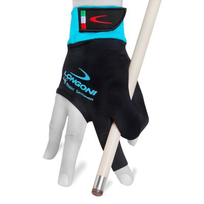 Longoni Sultan 2.0 Billiard Pool Cue Glove - for Left or Right Hand - Black (Medium, for Right Hand (Left-Handed Player))