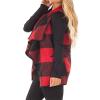 Womens Casual Lapel Open Front Plaid Vest Cardigan Coat with Pockets Sleeveless FallJacket Vintage Style Fashion Buffalo Plaid Outerwear Vests Plus Size Fall Cardigan Vest Shacket (Red, S) view 2