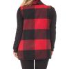 Womens Casual Lapel Open Front Plaid Vest Cardigan Coat with Pockets Sleeveless FallJacket Vintage Style Fashion Buffalo Plaid Outerwear Vests Plus Size Fall Cardigan Vest Shacket (Red, S) view 3