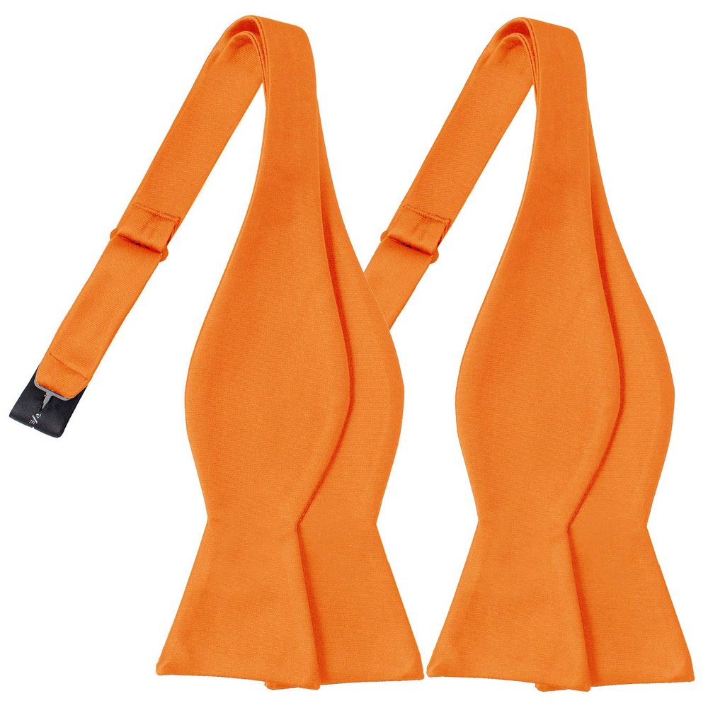KissTies 2PCS Tangerine Orange Self-Tied Bow Ties Satin Holiday Bowtie + Magnetic Box