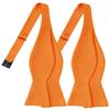 KissTies 2PCS Tangerine Orange Self-Tied Bow Ties Satin Holiday Bowtie + Magnetic Box view 1
