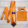 KissTies 2PCS Tangerine Orange Self-Tied Bow Ties Satin Holiday Bowtie + Magnetic Box view 4
