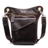 Leather Waist Pack Drop Leg Bag for Men Women Belt Bumbag Multi-Function Motorcycle Bike Outdoor Sports Tactical Cycling Riding Hiking Camping Daypack Coffee view 1